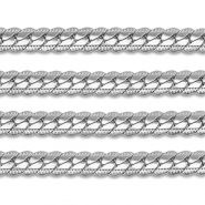 Stainless steel findings belcher chain curb links flat Silver