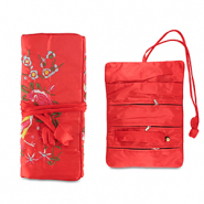 Jewellery travel case with flowers Red