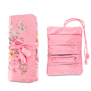 Jewellery travel case with flowers Pink