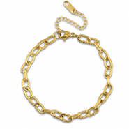 Stainless steel bracelets chain link twisted Gold