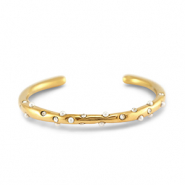 Stainless steel bracelets bangle with imitation pearls Gold