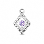 BY31&reg; Stainless steel charms rhombus Silver-Light Lilac