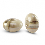 DQ greek ceramic beads rondelle Greige