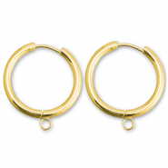Stainless steel earrings creole with loop 23mm Gold