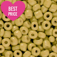 Glass seed beads 6/0 (4mm) Light Olive Green