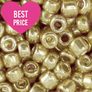 Glass seed beads 6/0 (4mm) Metallic Shine Gold Champagne