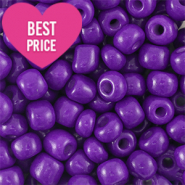 Glass seed beads 6/0 (4mm) Dark Purple