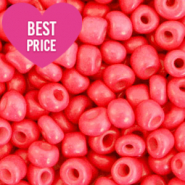Glass seed beads 8/0 (3mm) Coral red