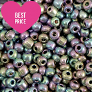 Glass seed beads 8/0 (3mm) Metallic Shine Multicolour Silver