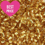Glass seed beads 12/0 (2mm) Silverlined Light Yellow Gold