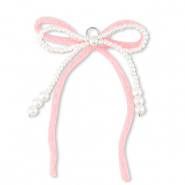 Statement charms double bow White-Pink