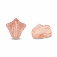 Czech Beads lily flower 9mm Transparent Light Orange