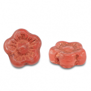 Czech Beads sunset flower 10mm Transparent Red