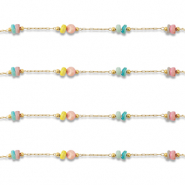 Stainless steel findings belcher chain disc Gold-Multicolour