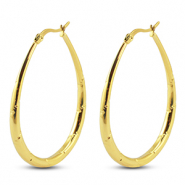 Stainless steel earrings / creoles oval Gold