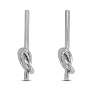 Stainless steel earrings / earpins knot Silver
