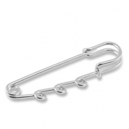 Metal findings ornamental pin with 3 loops Silver
