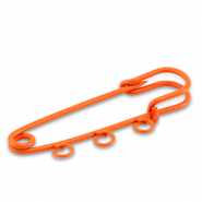 Colourful jewellery findings ornamental pin with 3 loops Orange