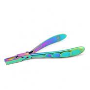Beadsmith Chroma flat nose pliers with spring Rainbow Titanium