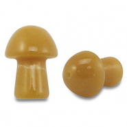 Natural stone charms Quartz mushroom Beige Brown