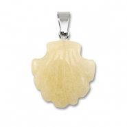 Natural stone charms chalcedony (quartz) shell Light Orange
