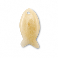 Natural stone charms quartz fish Light Orange
