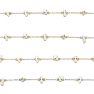 Stainless steel findings belcher chain Howlite irregular Gold-White