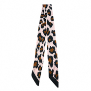 Bandana scarf with leopard print Light Pink-Brown-Black