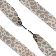 Trendy shoe laces organza leopard Light Brown-Dark Brown