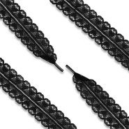 Trendy shoe laces lace with heart Black