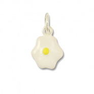 Metal charms egg White-Yellow-Silver