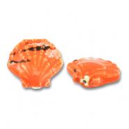 Beads ceramic shell Orange-Black