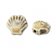 Beads ceramic shell Light Brown