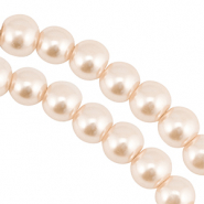 Glass pearls 8mm Light Beige