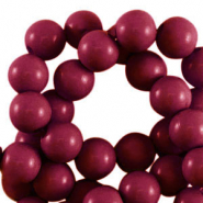6 mm acrylic beads shiny Cherry Red