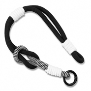 Trendy phone cord Black-White