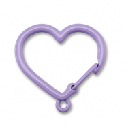 Colourful jewellery findings key chain heart with loop Purple