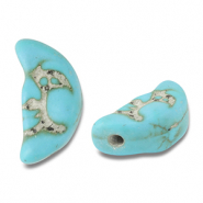 Beads Ceramic moon Turquoise Blue