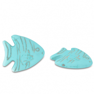Beads Ceramic fish Turquoise Blue