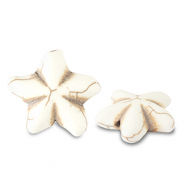 Beads Ceramic starfish Off White