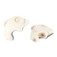 Beads Ceramic dolphin Off White