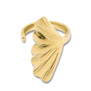 Stainless steel rings leaf Gold