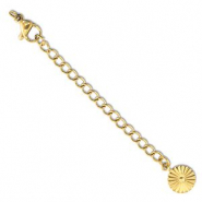 Stainless Steel findings extension chain set flower with lobster clasp Gold