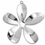 Stainless steel charms flower Silver