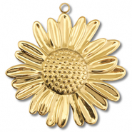 Stainless steel charms flower Gold