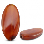 Natural stone beads Agate oval Transparent Copper Orange