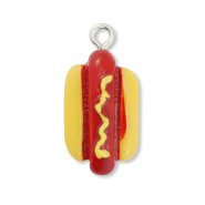 Resin pendants hotdog Dark Red-Yellow
