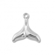 Stainless steel charms tail fin Silver