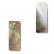 Shell pendants rectangle White (natural colour)-Brown