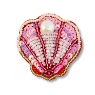 Brooches shell Multicolour Pink-Red-White-Gold